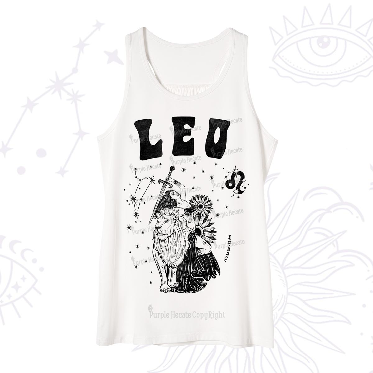 Purplehecate Leo Zodiac Glyphs  Tank