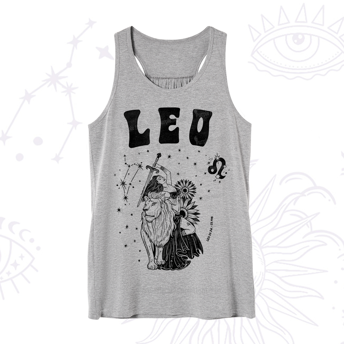 Purplehecate Leo Zodiac Glyphs  Tank