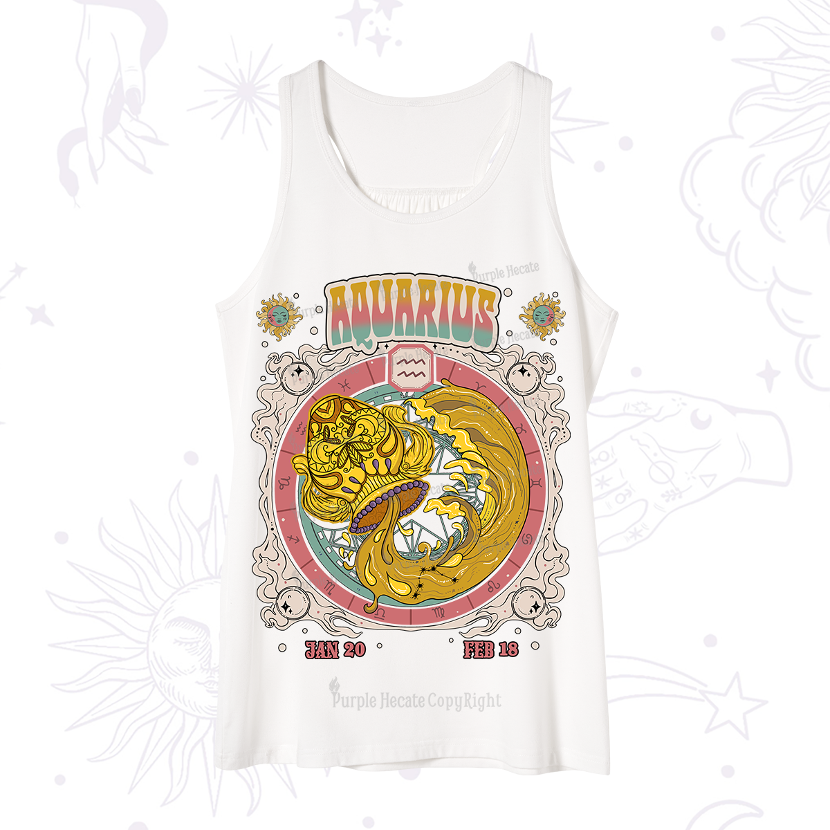 Purplehecate Aquarius Cosmic Zodiac Tank