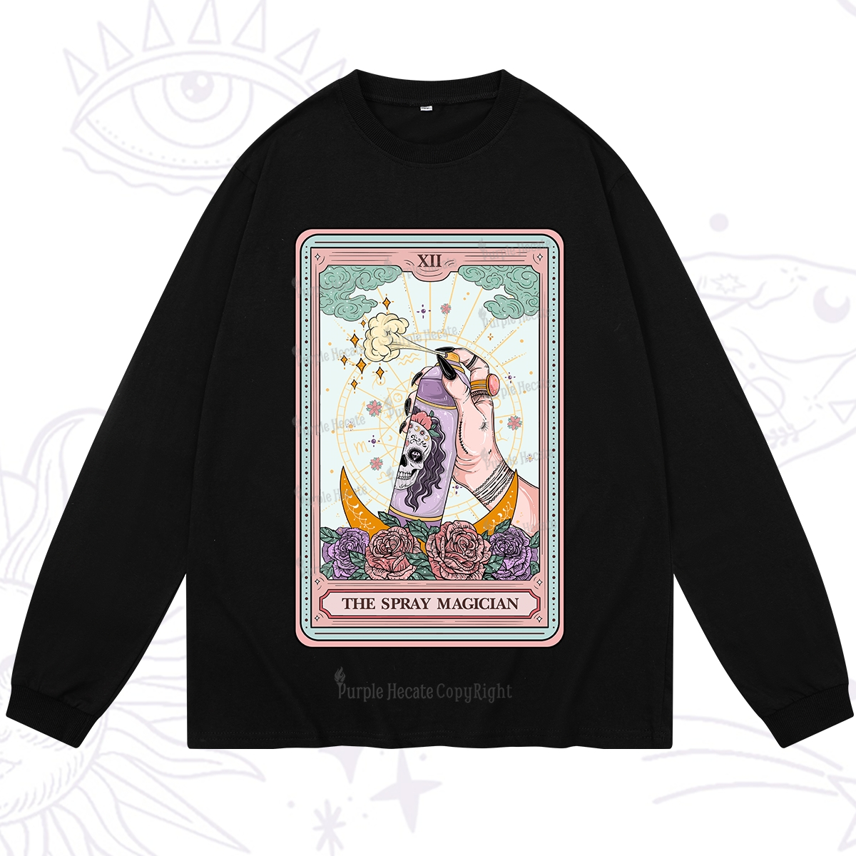 Purplehecate The Spray Magician Tarot Card Long Sleeve T-Shirt