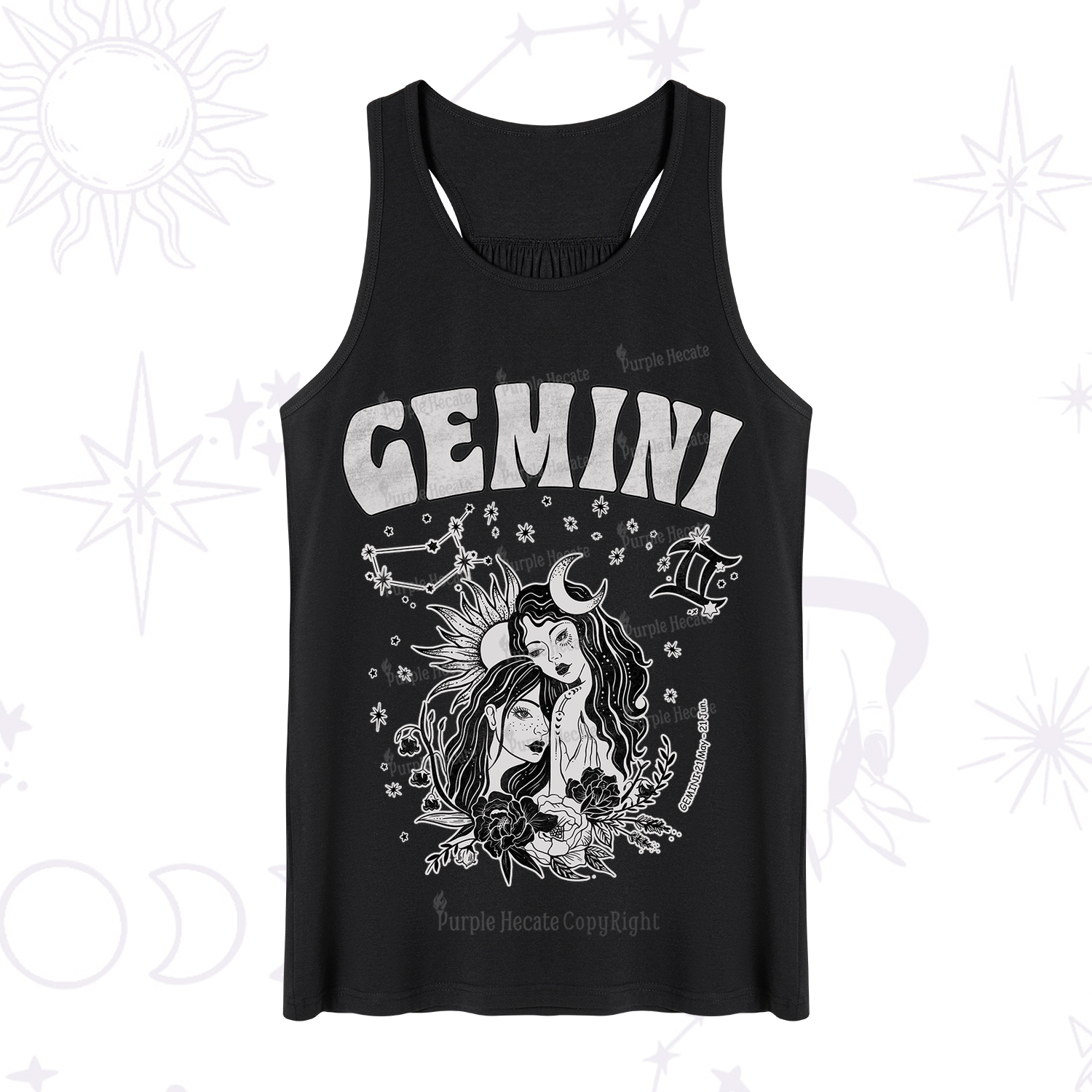 Purplehecate Gemini Zodiac Glyphs  Tank