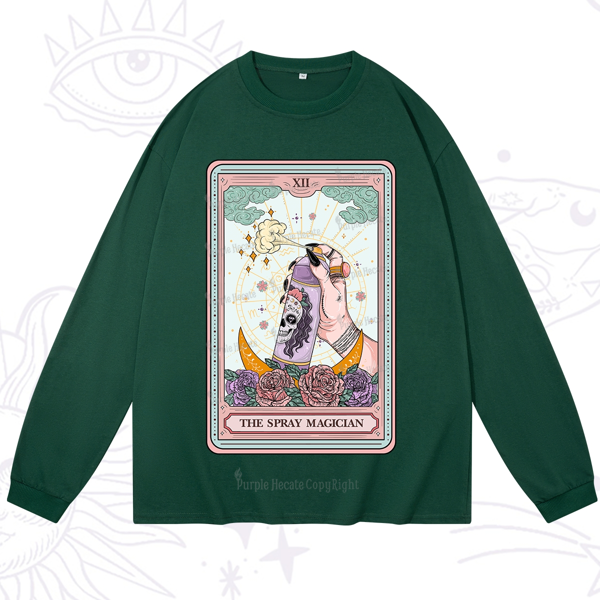 Purplehecate The Spray Magician Tarot Card Long Sleeve T-Shirt