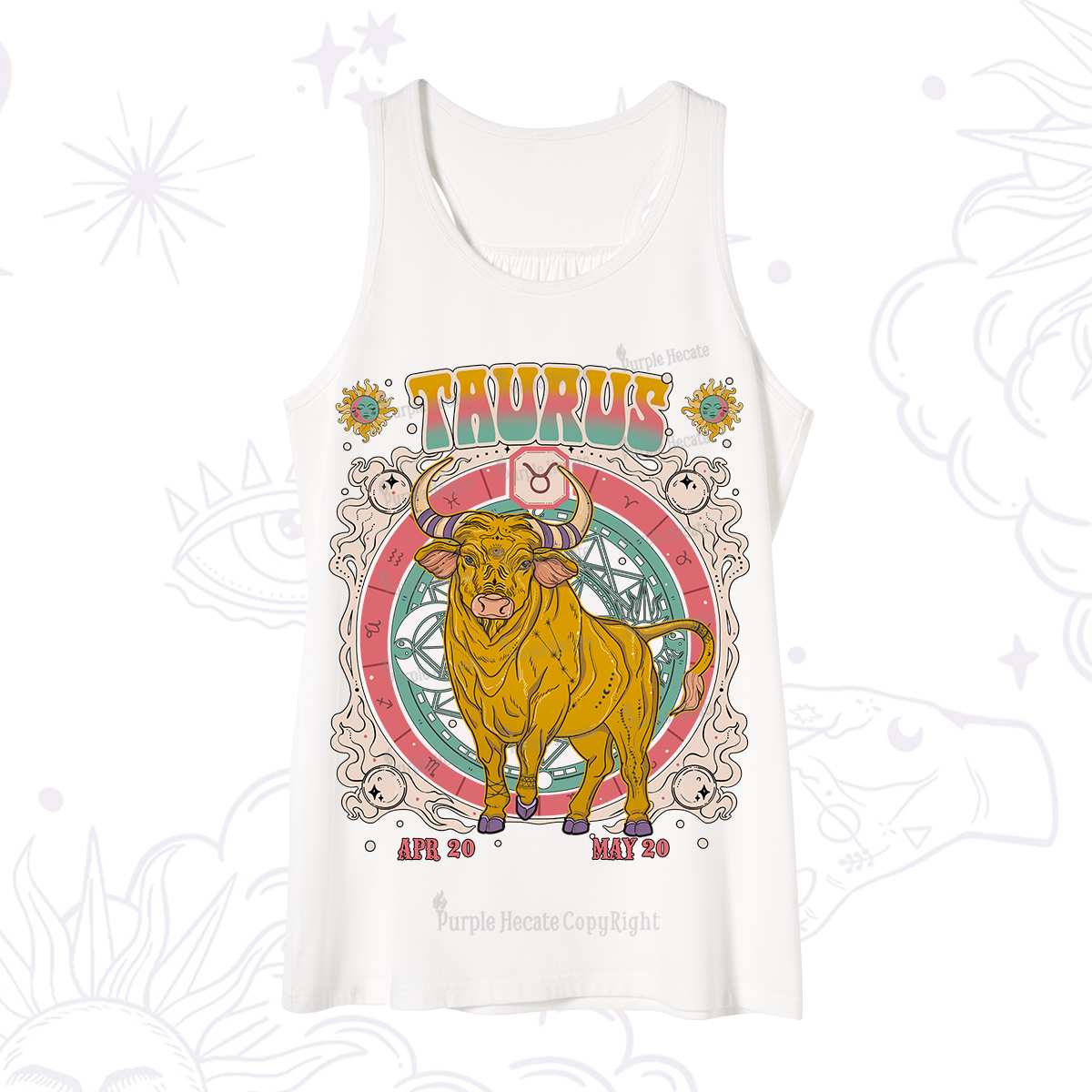 Purplehecate Taurus Cosmic Zodiac  Tank