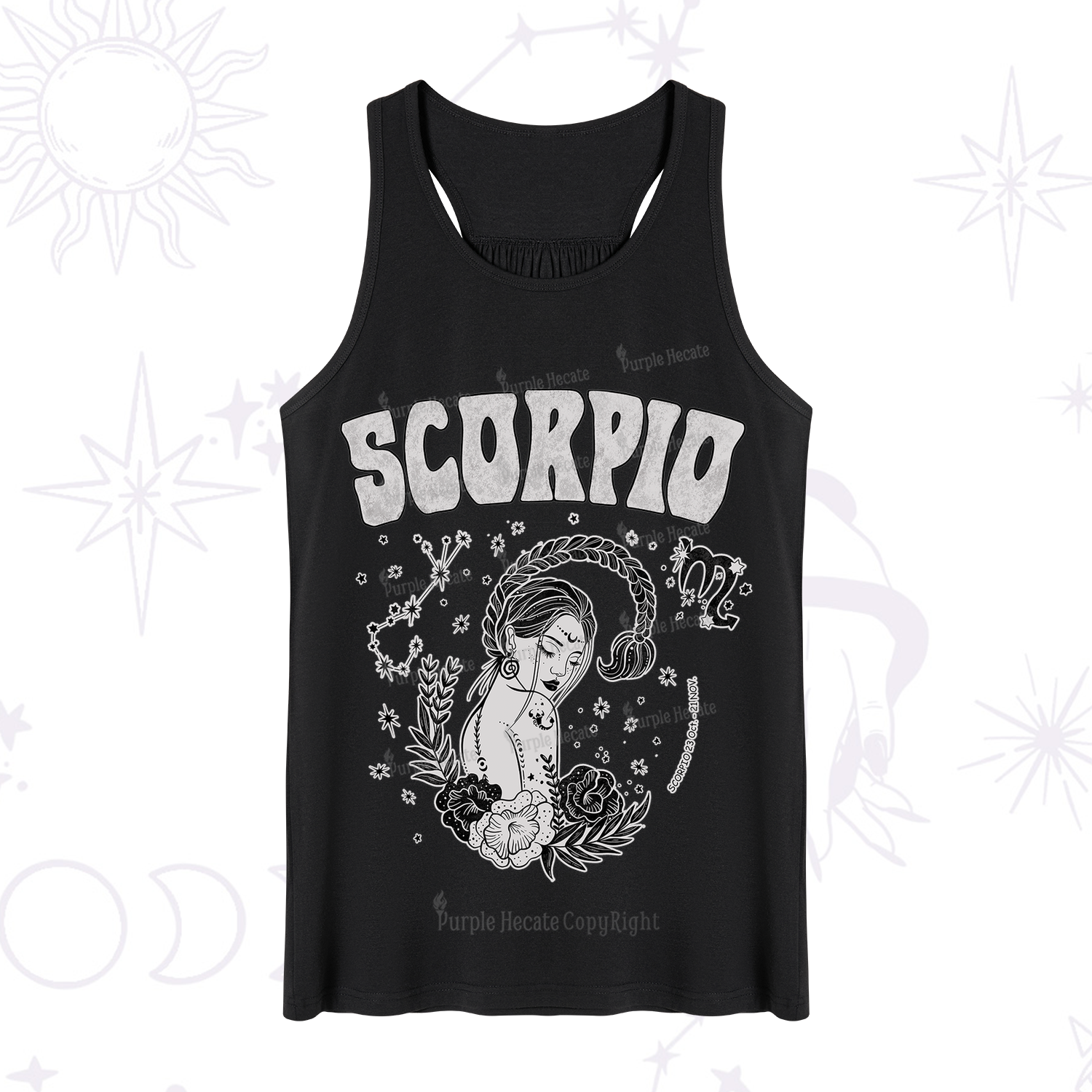 Purplehecate Scorpio Zodiac Glyphs  Tank