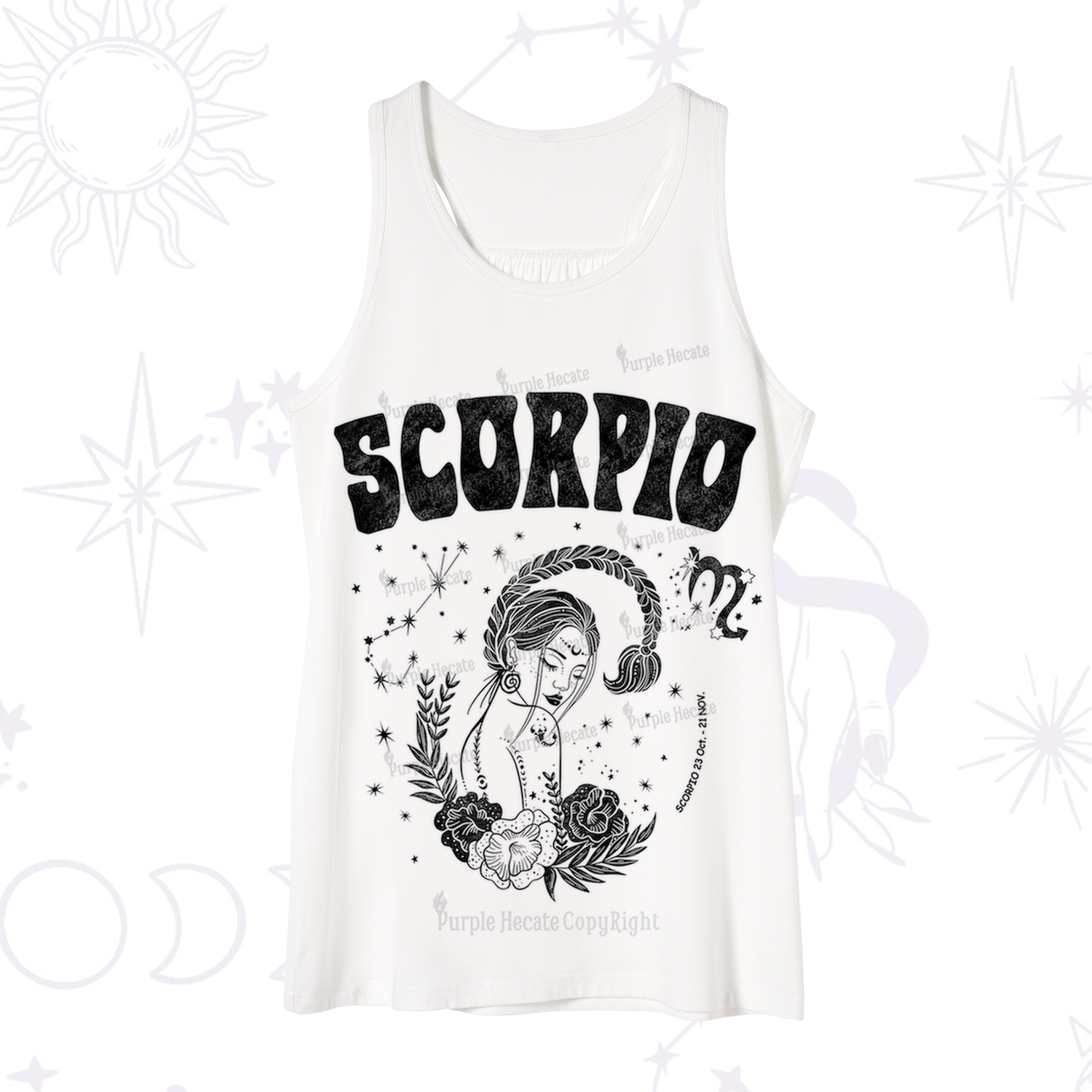 Purplehecate Scorpio Zodiac Glyphs  Tank