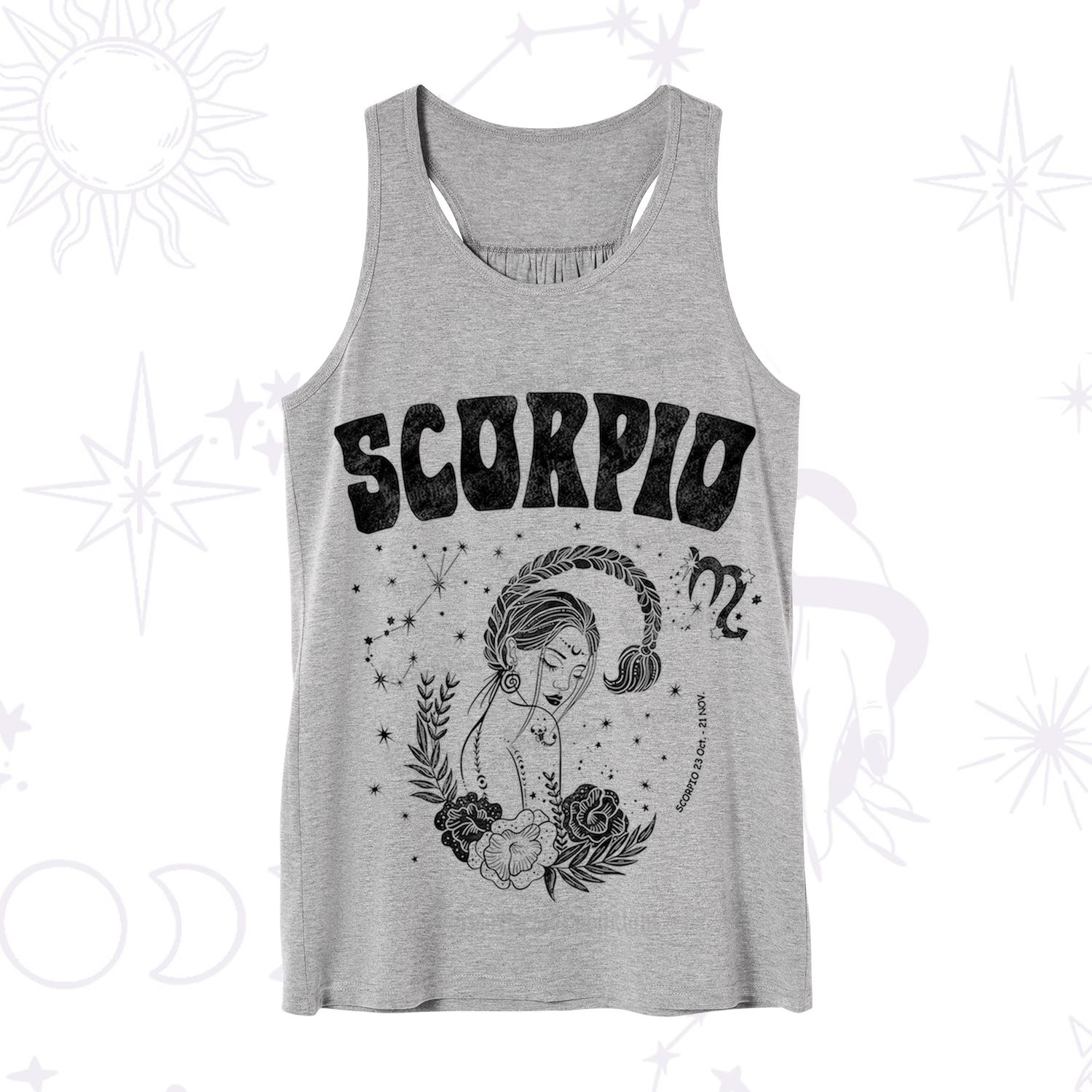 Purplehecate Scorpio Zodiac Glyphs  Tank