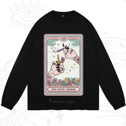 Purplehecate The Mystic Smoker Tarot Card Long Sleeve T-Shirt