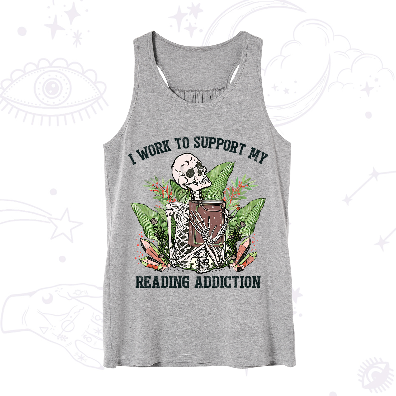 Purplehecate I Work Support My Reading Addiction Tank