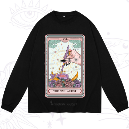 Purplehecate The Nail Artsit Tarot Card Long Sleeve T-Shirt
