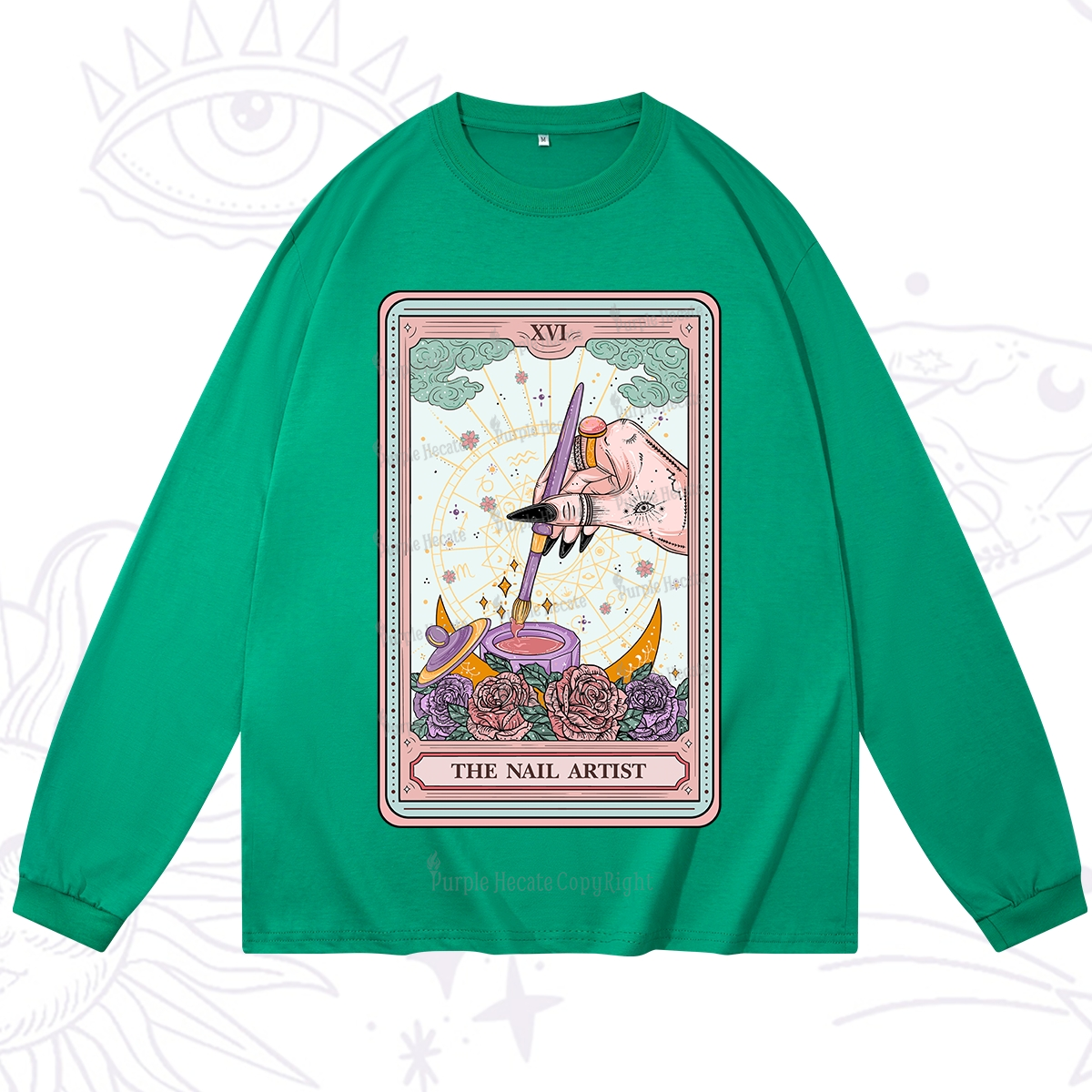 Purplehecate The Nail Artsit Tarot Card Long Sleeve T-Shirt