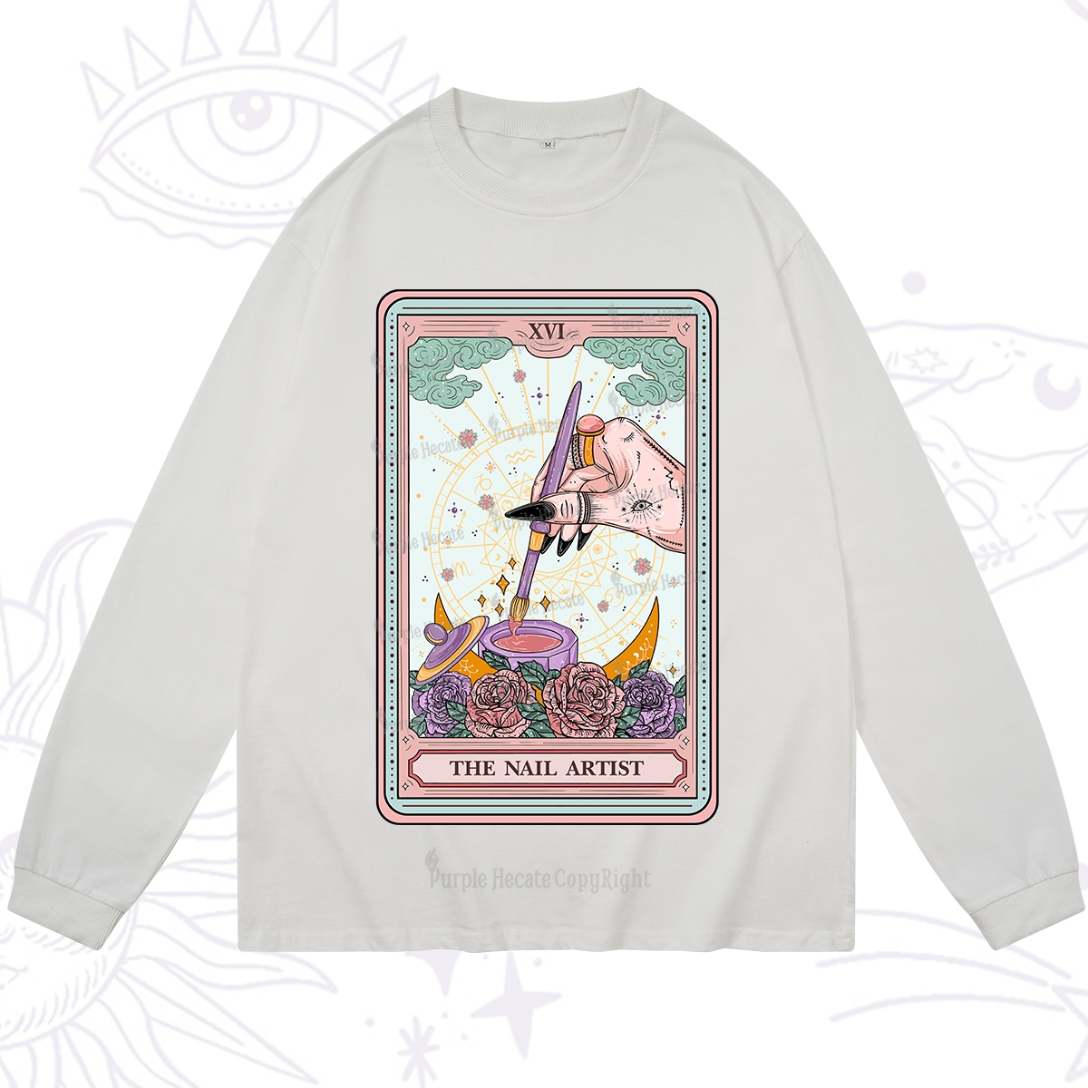 Purplehecate The Nail Artsit Tarot Card Long Sleeve T-Shirt