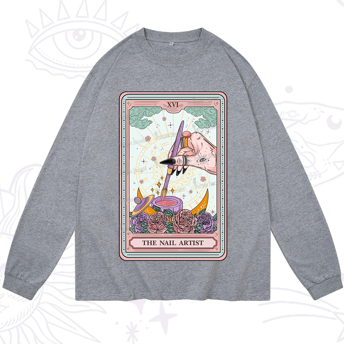 Purplehecate The Nail Artsit Tarot Card Long Sleeve T-Shirt