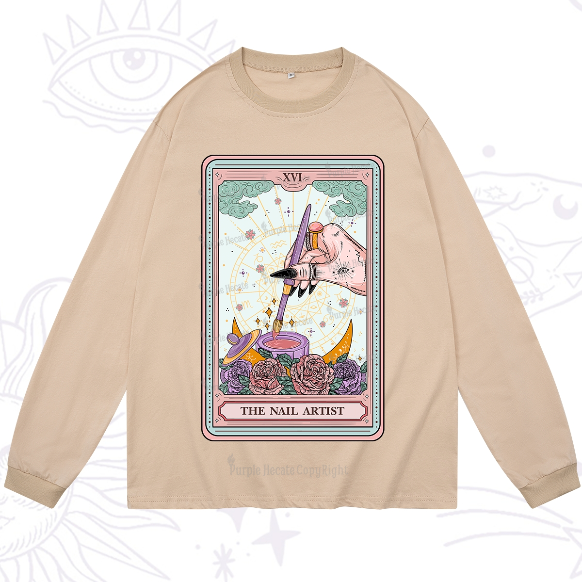 Purplehecate The Nail Artsit Tarot Card Long Sleeve T-Shirt