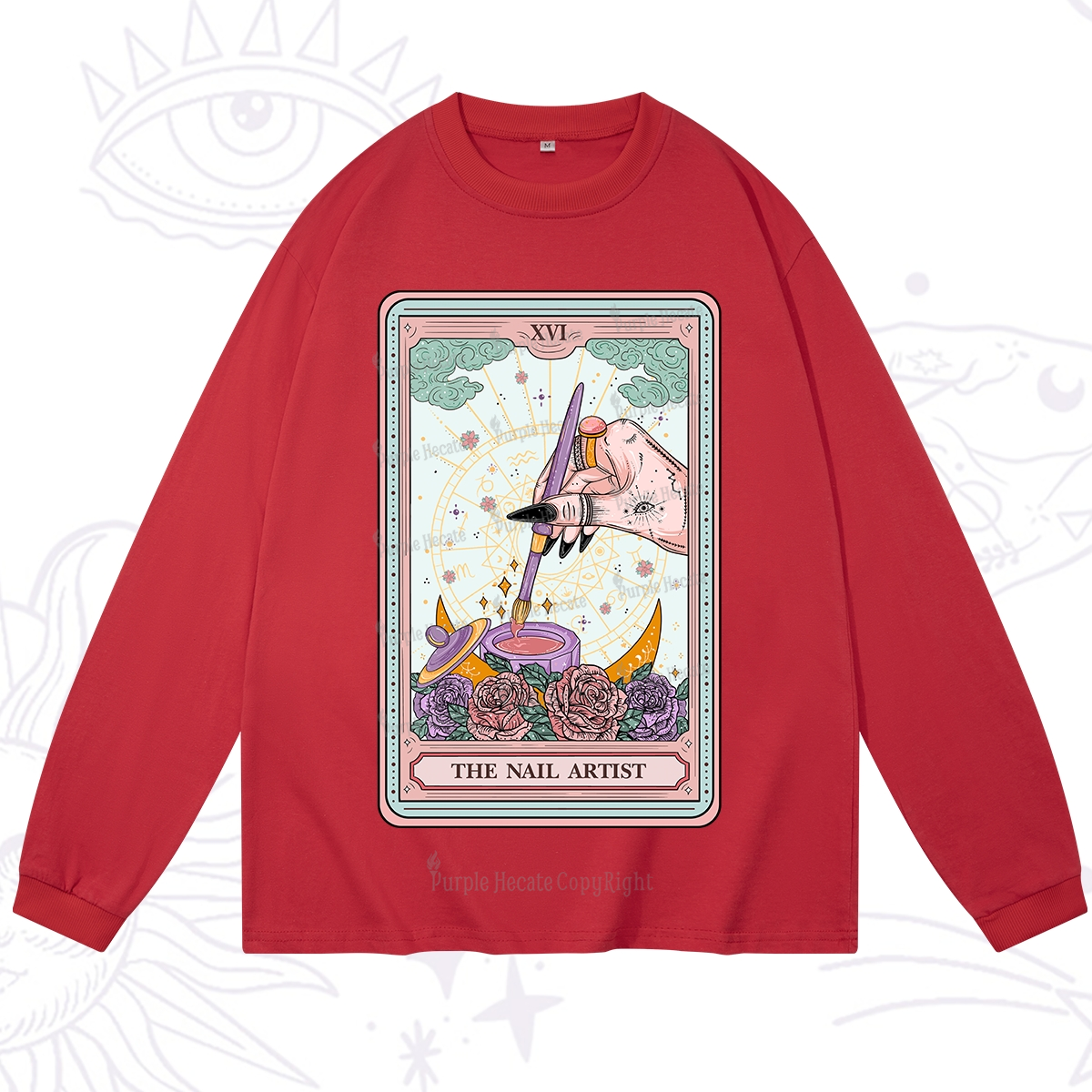 Purplehecate The Nail Artsit Tarot Card Long Sleeve T-Shirt