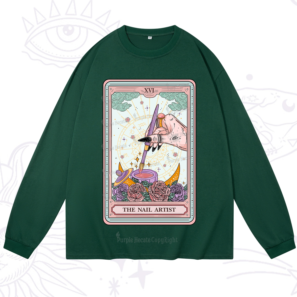 Purplehecate The Nail Artsit Tarot Card Long Sleeve T-Shirt