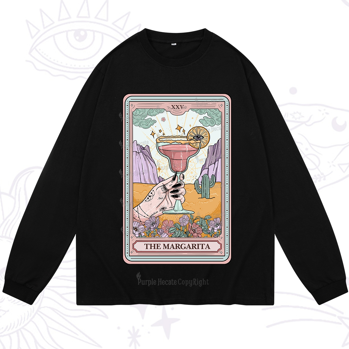 Purplehecate The Margarita Tarot Card Long Sleeve T-Shirt