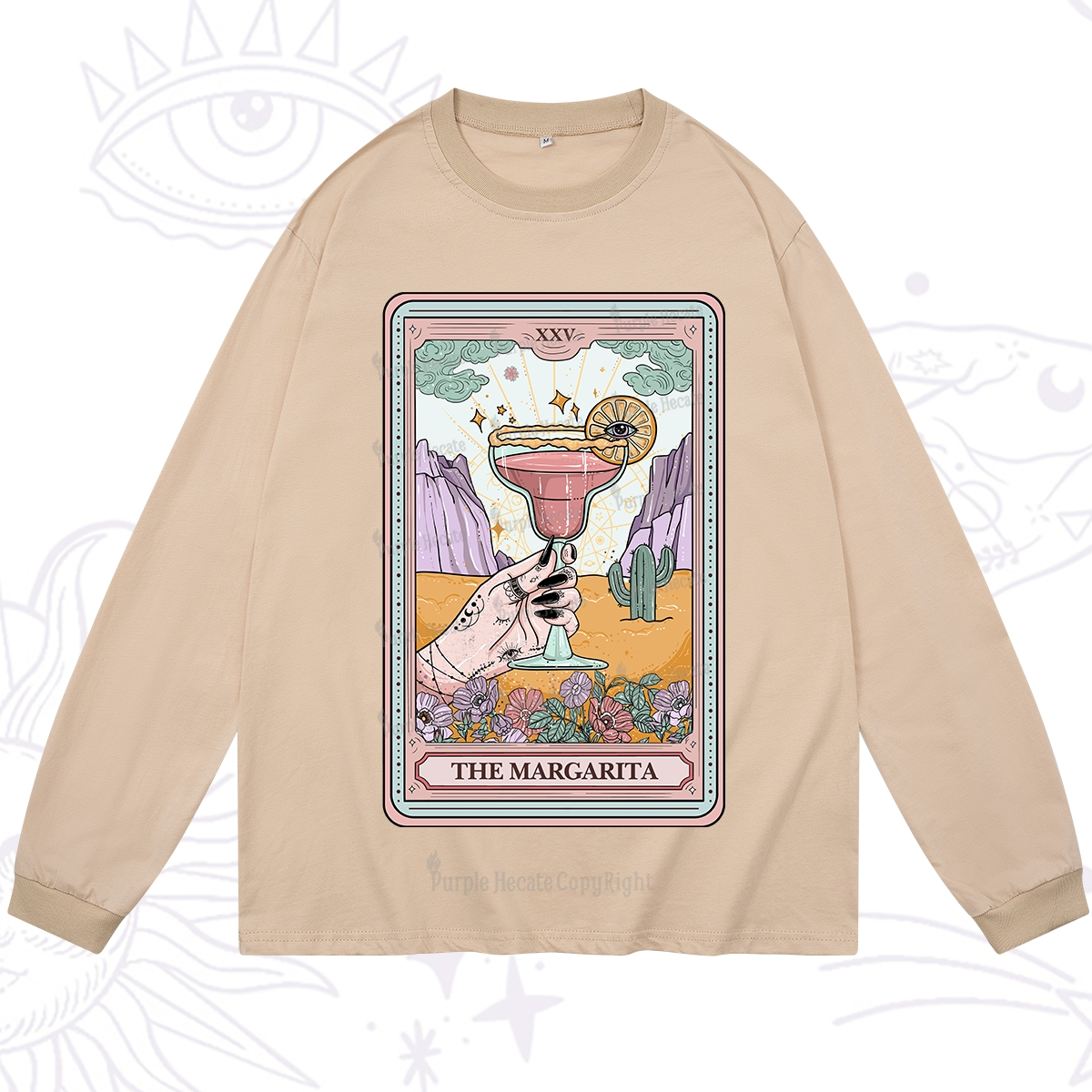 Purplehecate The Margarita Tarot Card Long Sleeve T-Shirt