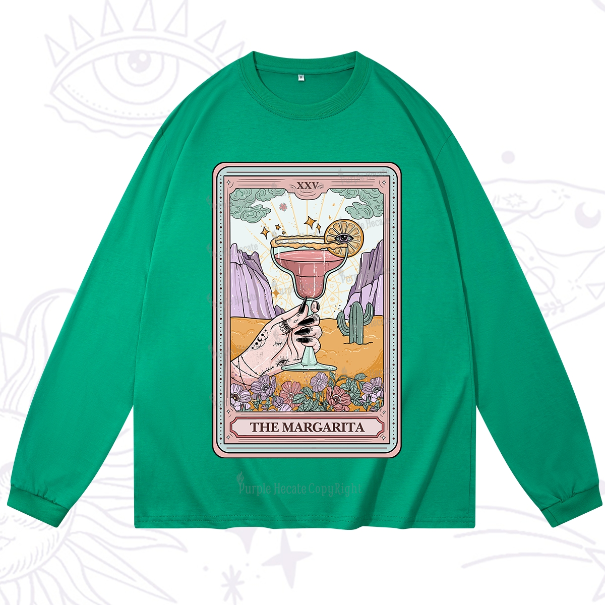 Purplehecate The Margarita Tarot Card Long Sleeve T-Shirt