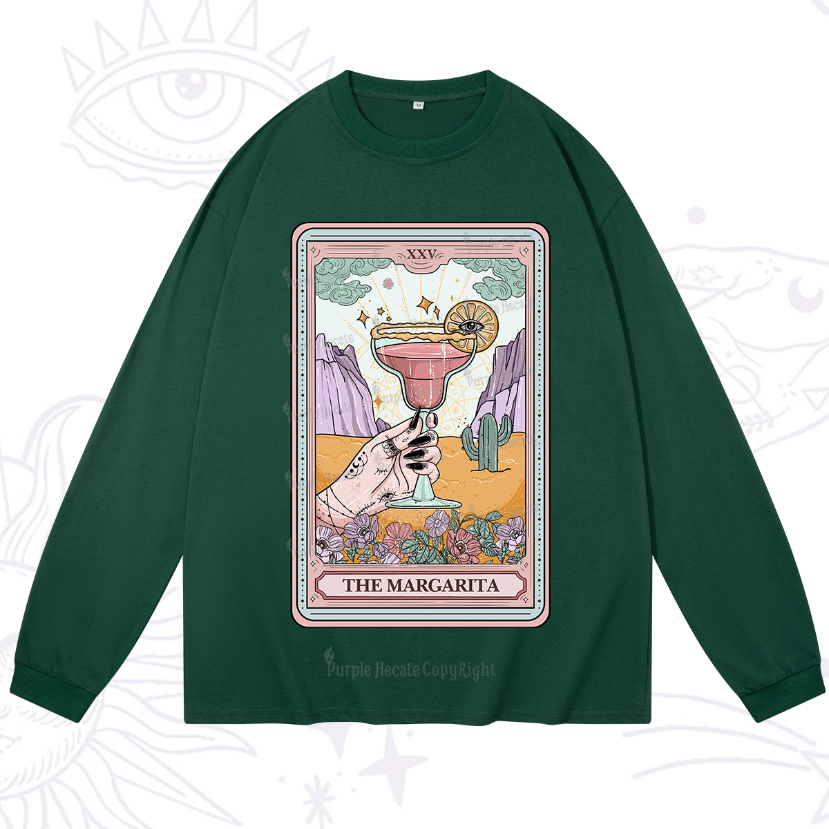 Purplehecate The Margarita Tarot Card Long Sleeve T-Shirt