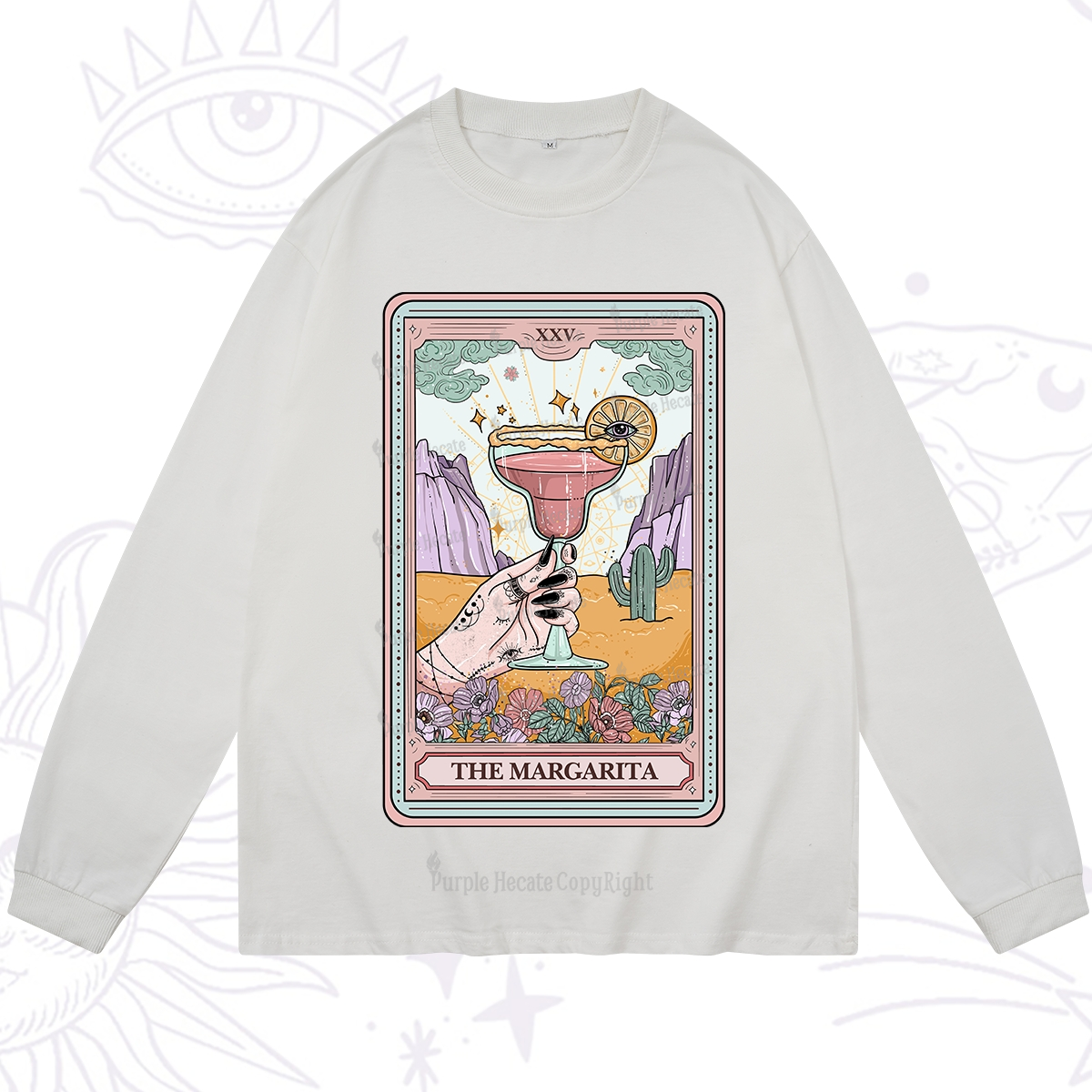 Purplehecate The Margarita Tarot Card Long Sleeve T-Shirt