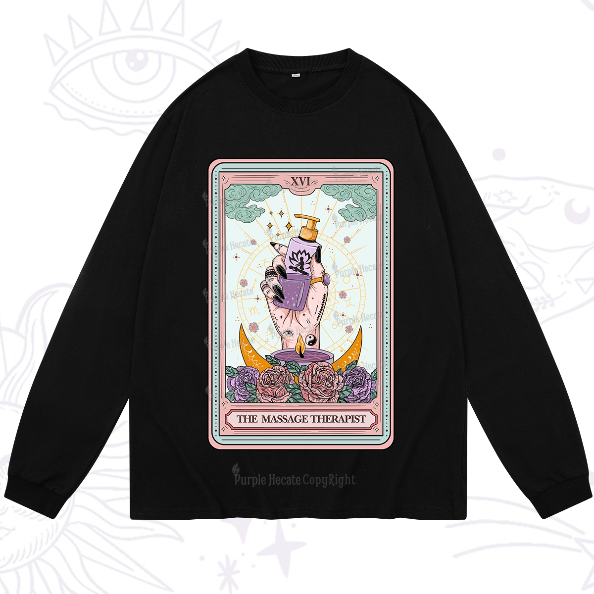 Purplehecate The Massage Therapist Tarot Card Long Sleeve T-Shirt