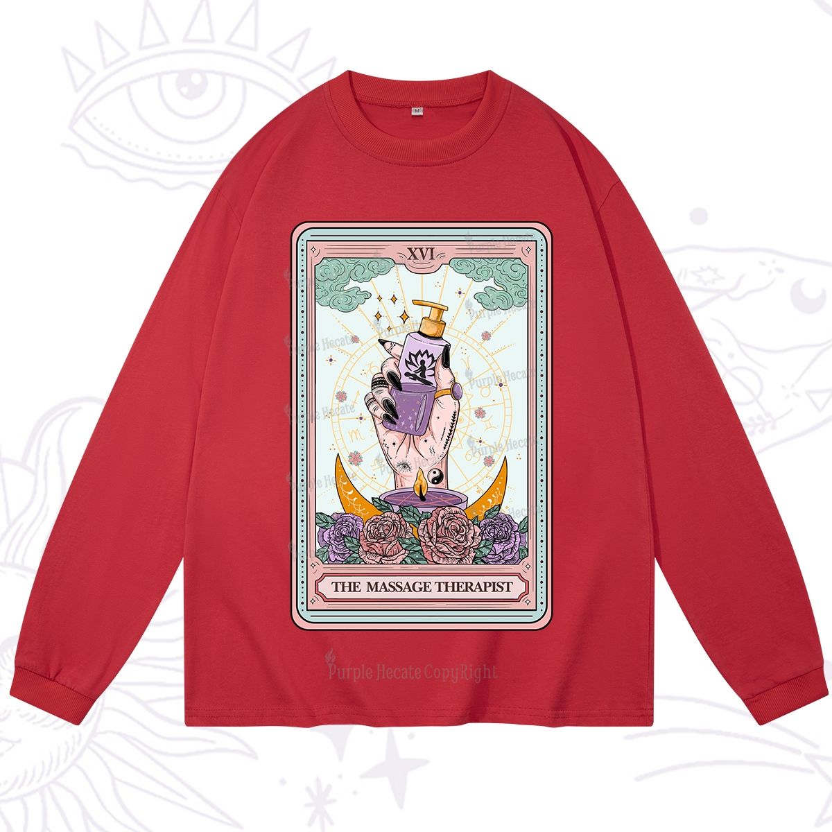 Purplehecate The Massage Therapist Tarot Card Long Sleeve T-Shirt