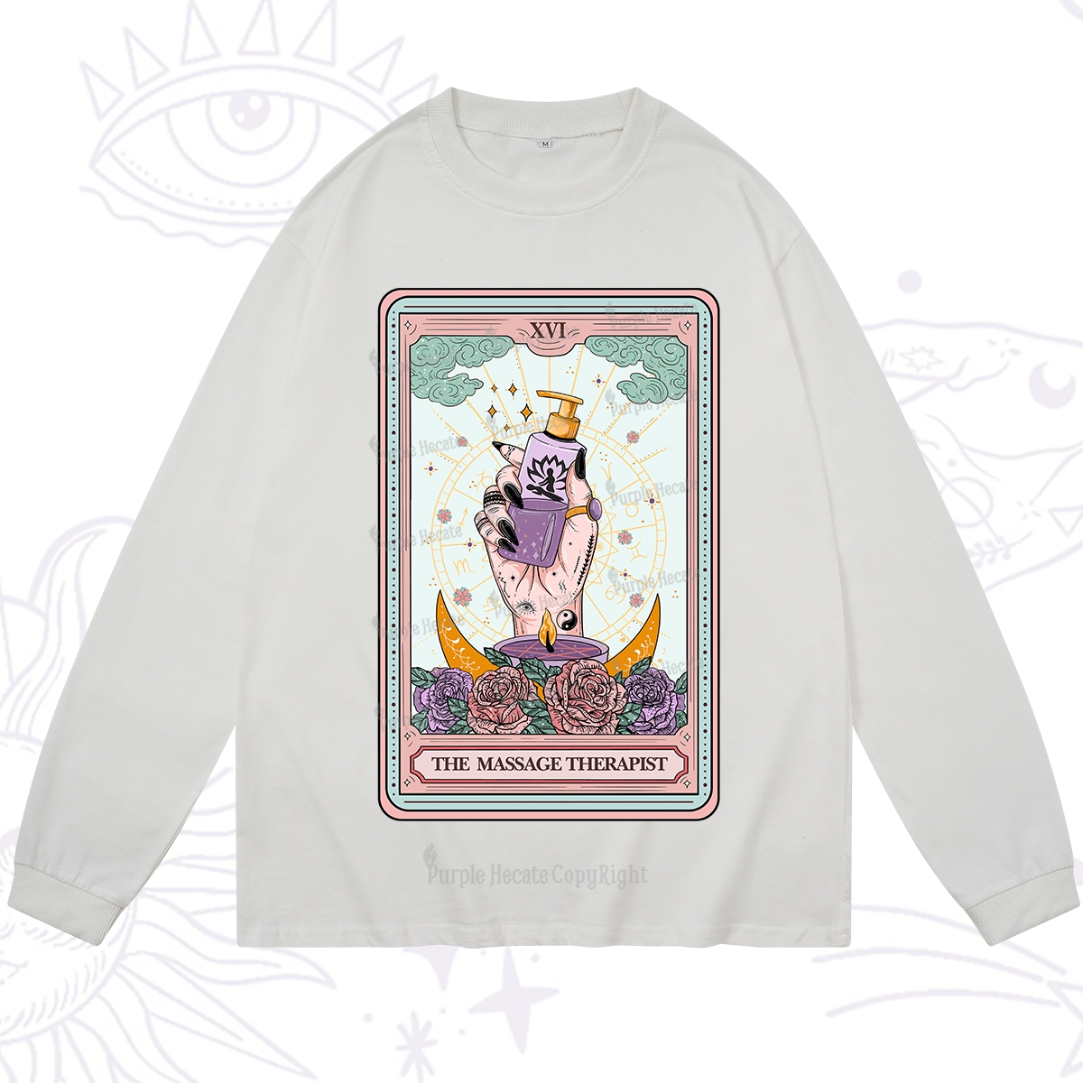 Purplehecate The Massage Therapist Tarot Card Long Sleeve T-Shirt