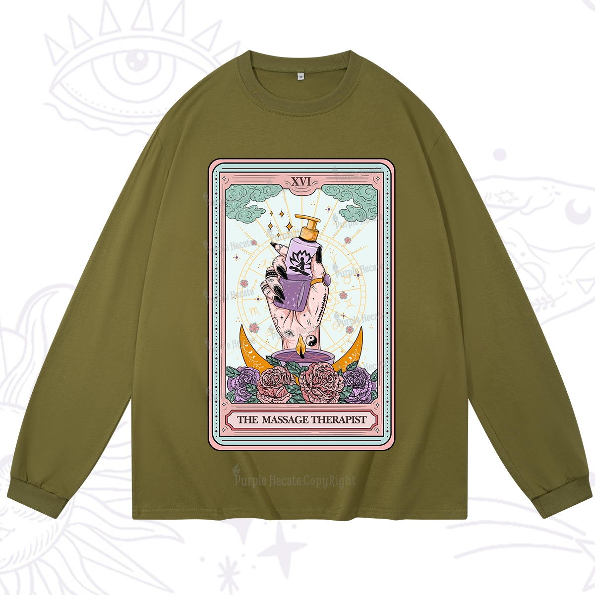 Purplehecate The Massage Therapist Tarot Card Long Sleeve T-Shirt