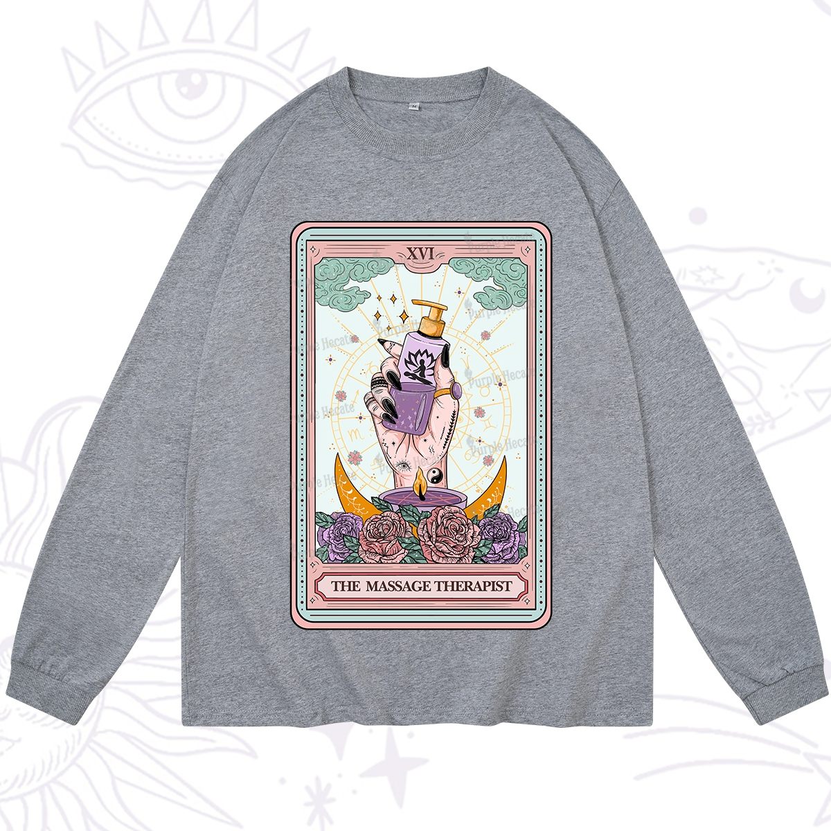 Purplehecate The Massage Therapist Tarot Card Long Sleeve T-Shirt