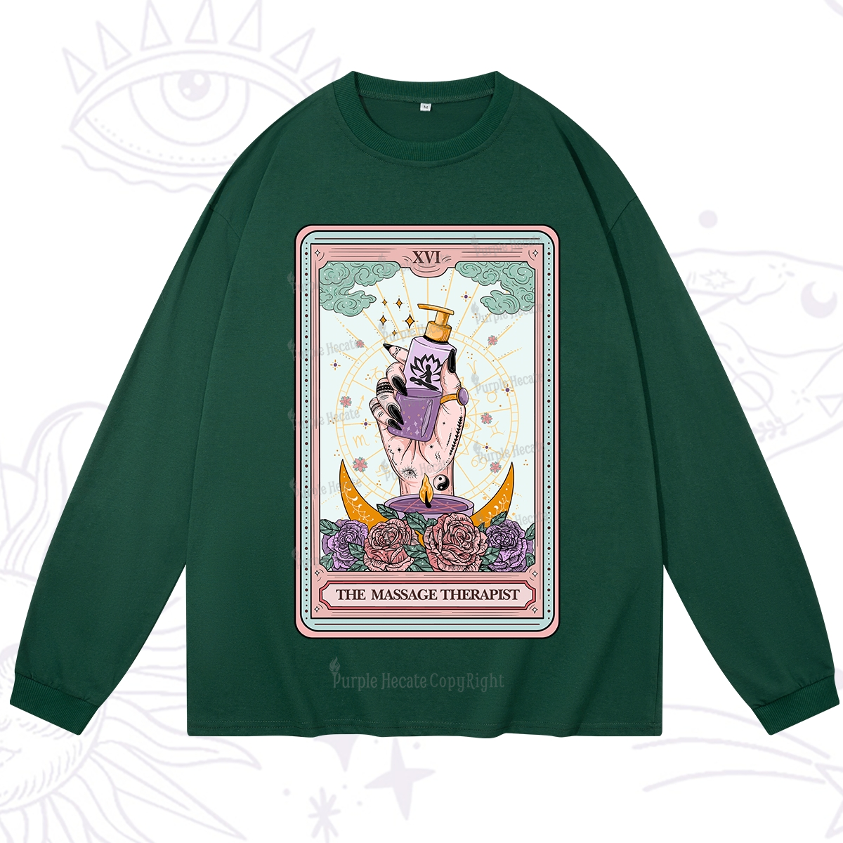 Purplehecate The Massage Therapist Tarot Card Long Sleeve T-Shirt
