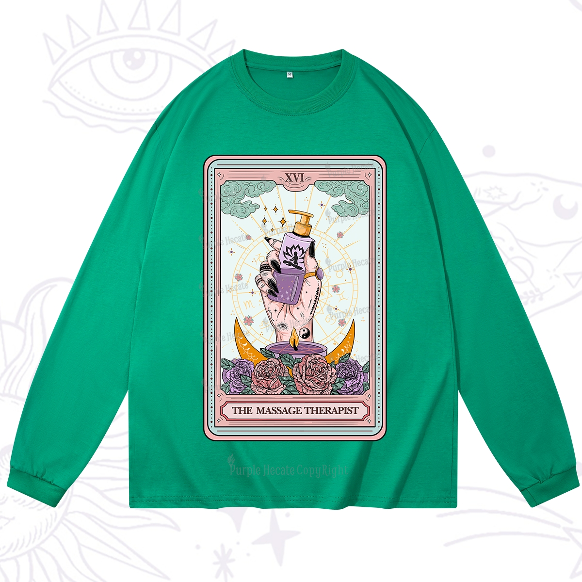Purplehecate The Massage Therapist Tarot Card Long Sleeve T-Shirt