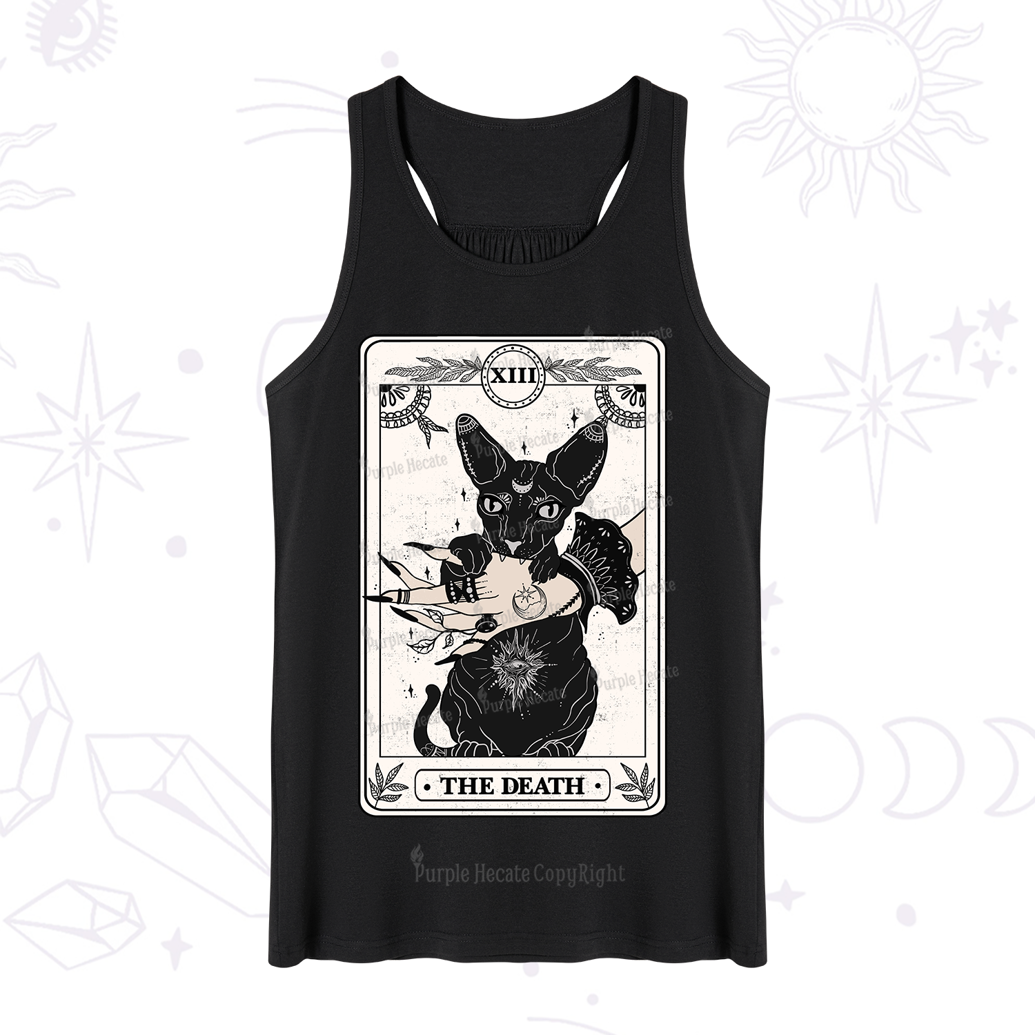 Purplehecate The Death Cat Tarot Tank