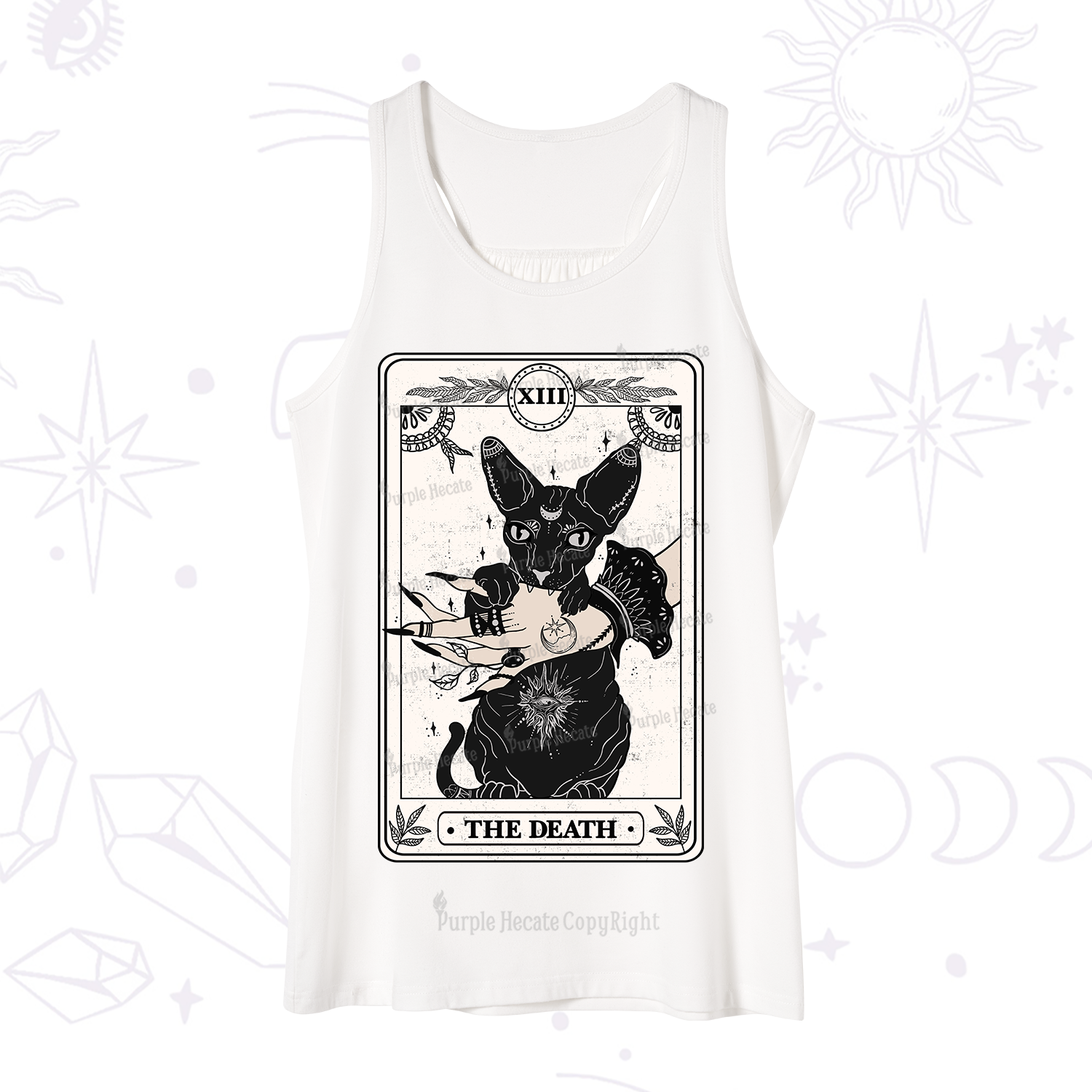 Purplehecate The Death Cat Tarot Tank