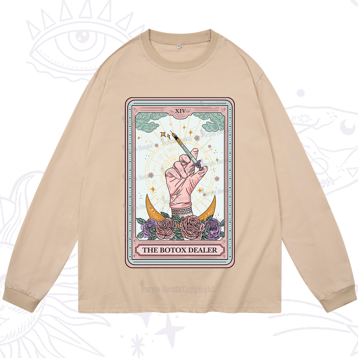 Purplehecate The Botox Dealer Tarot Card Long Sleeve T-Shirt