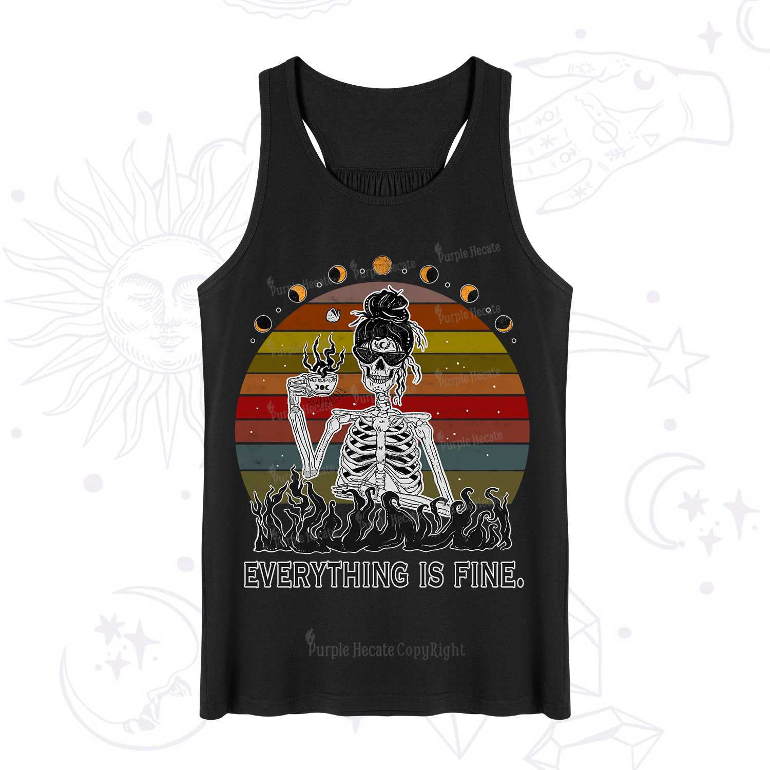 Purplehecate Everything Is Fine Skeleton Tank
