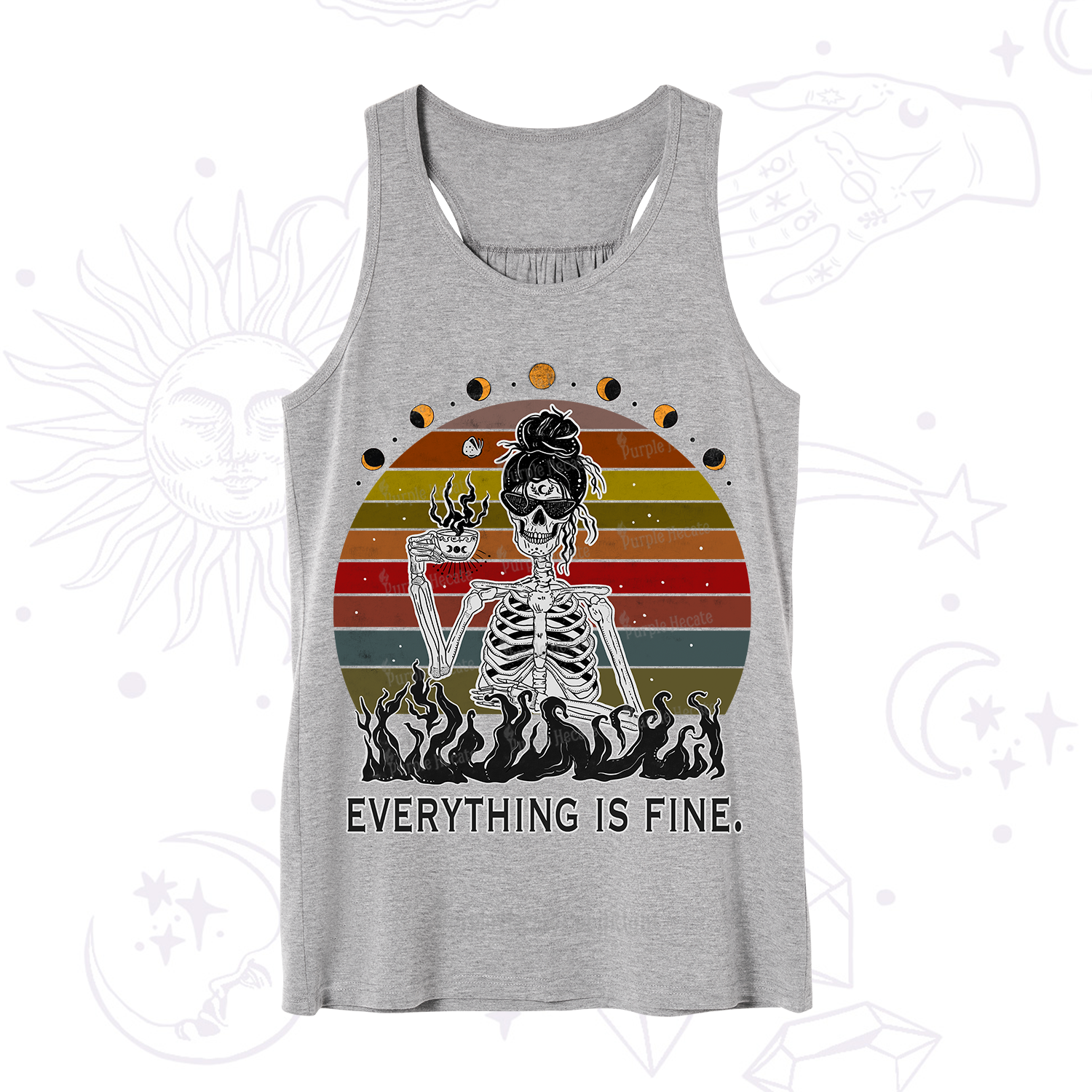 Purplehecate Everything Is Fine Skeleton Tank