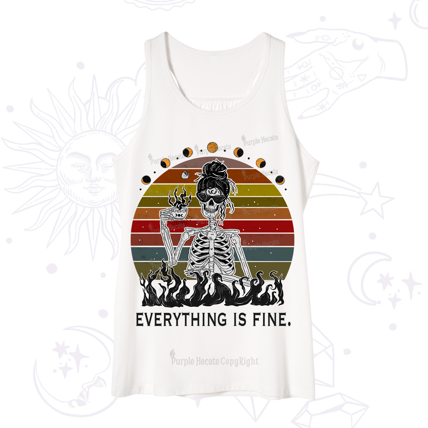 Purplehecate Everything Is Fine Skeleton Tank