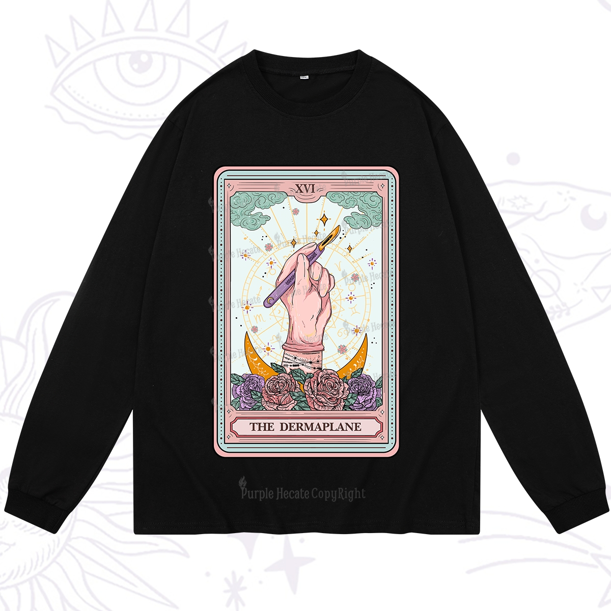 Purplehecate The Dermaplane Tarot Card Long Sleeve T-Shirt
