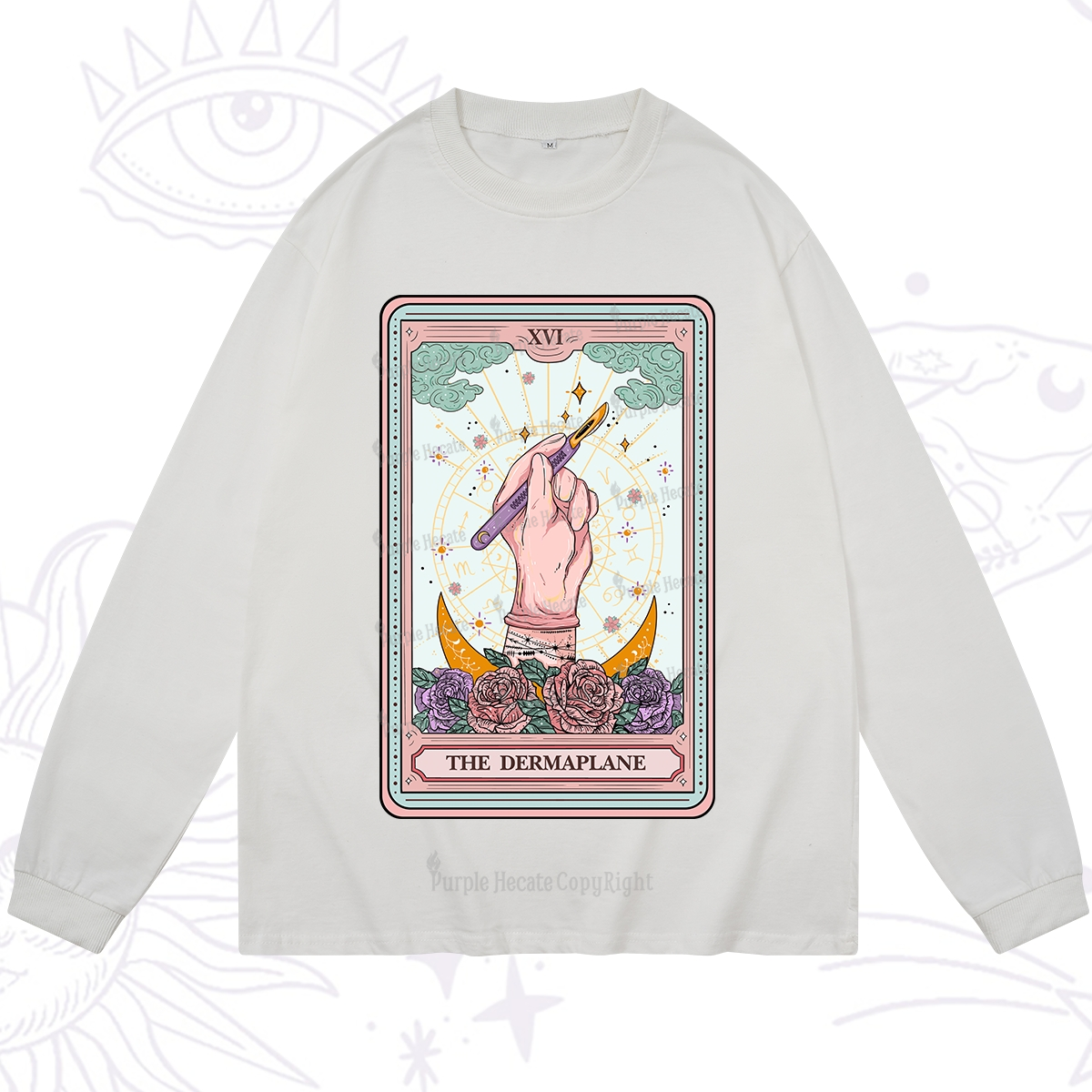 Purplehecate The Dermaplane Tarot Card Long Sleeve T-Shirt