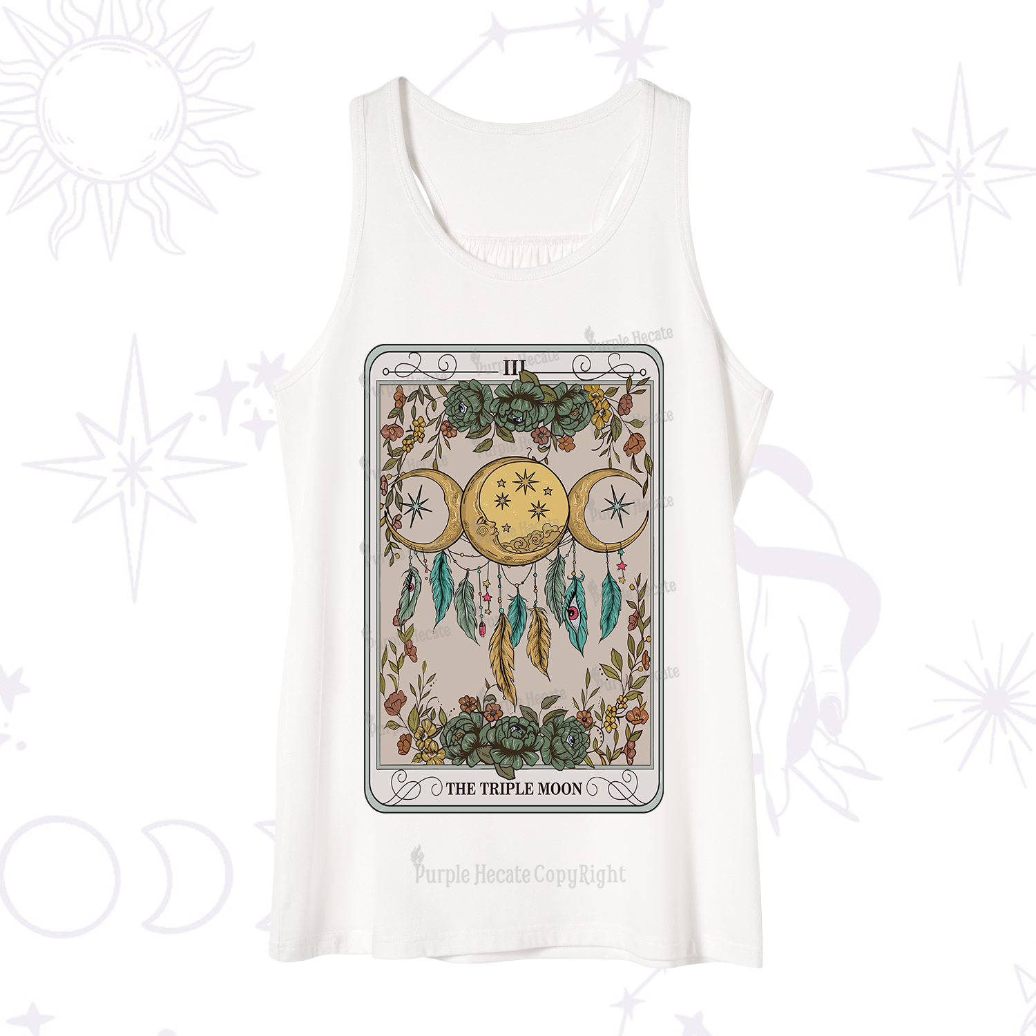 Purplehecate The Triple Moon Tarot Card Tank