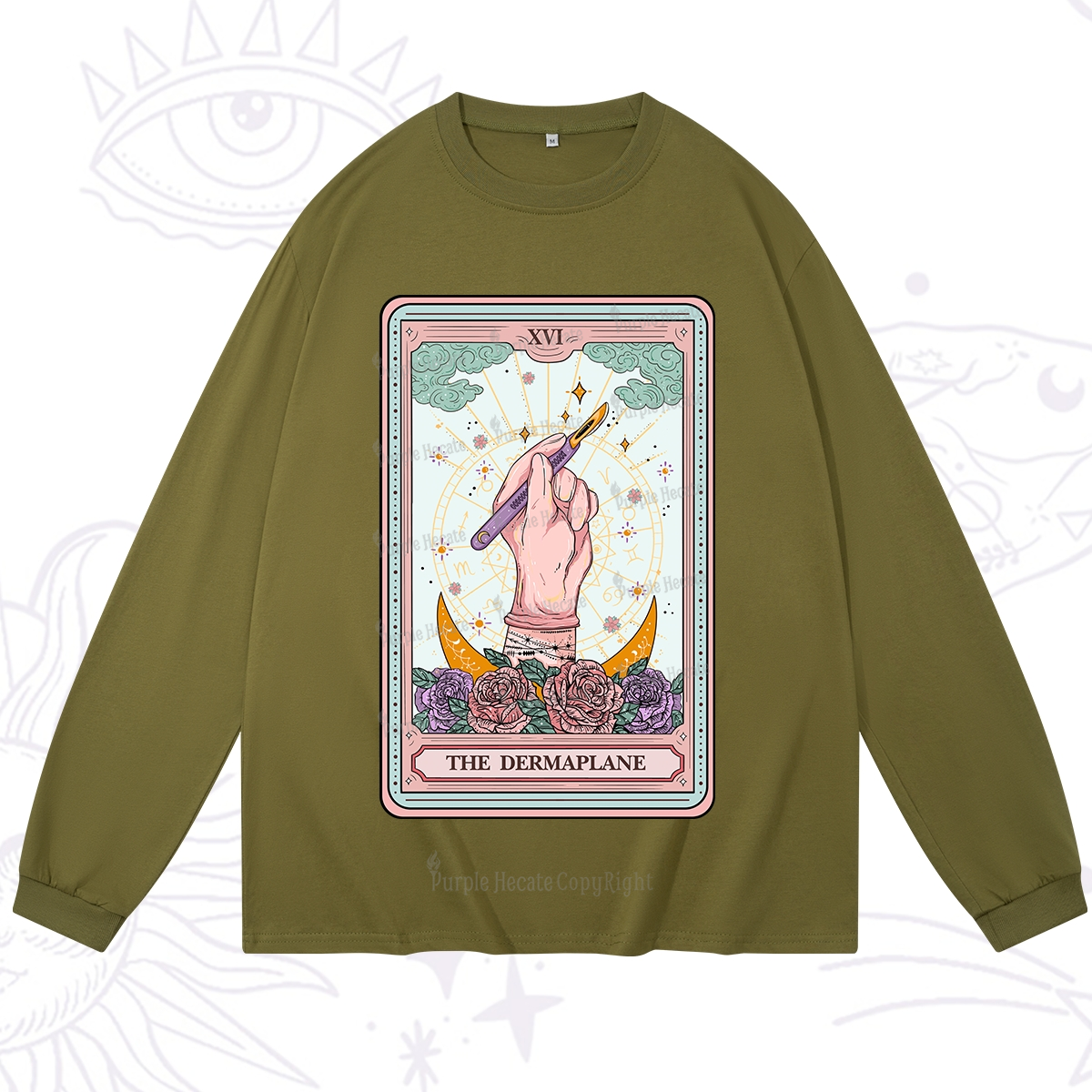 Purplehecate The Dermaplane Tarot Card Long Sleeve T-Shirt