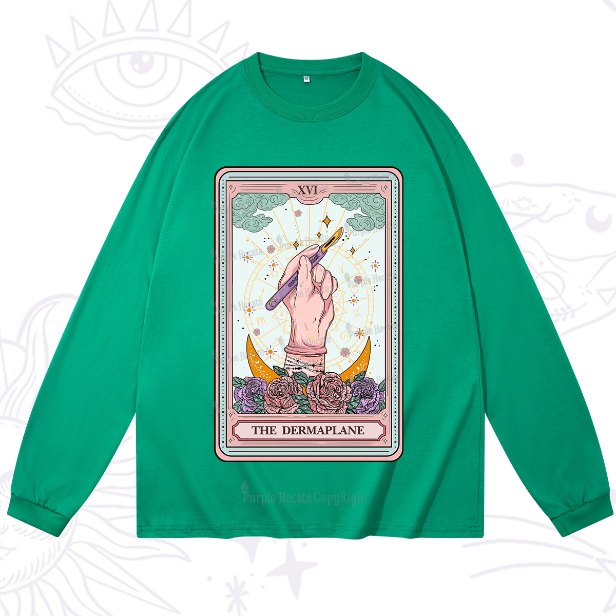 Purplehecate The Dermaplane Tarot Card Long Sleeve T-Shirt