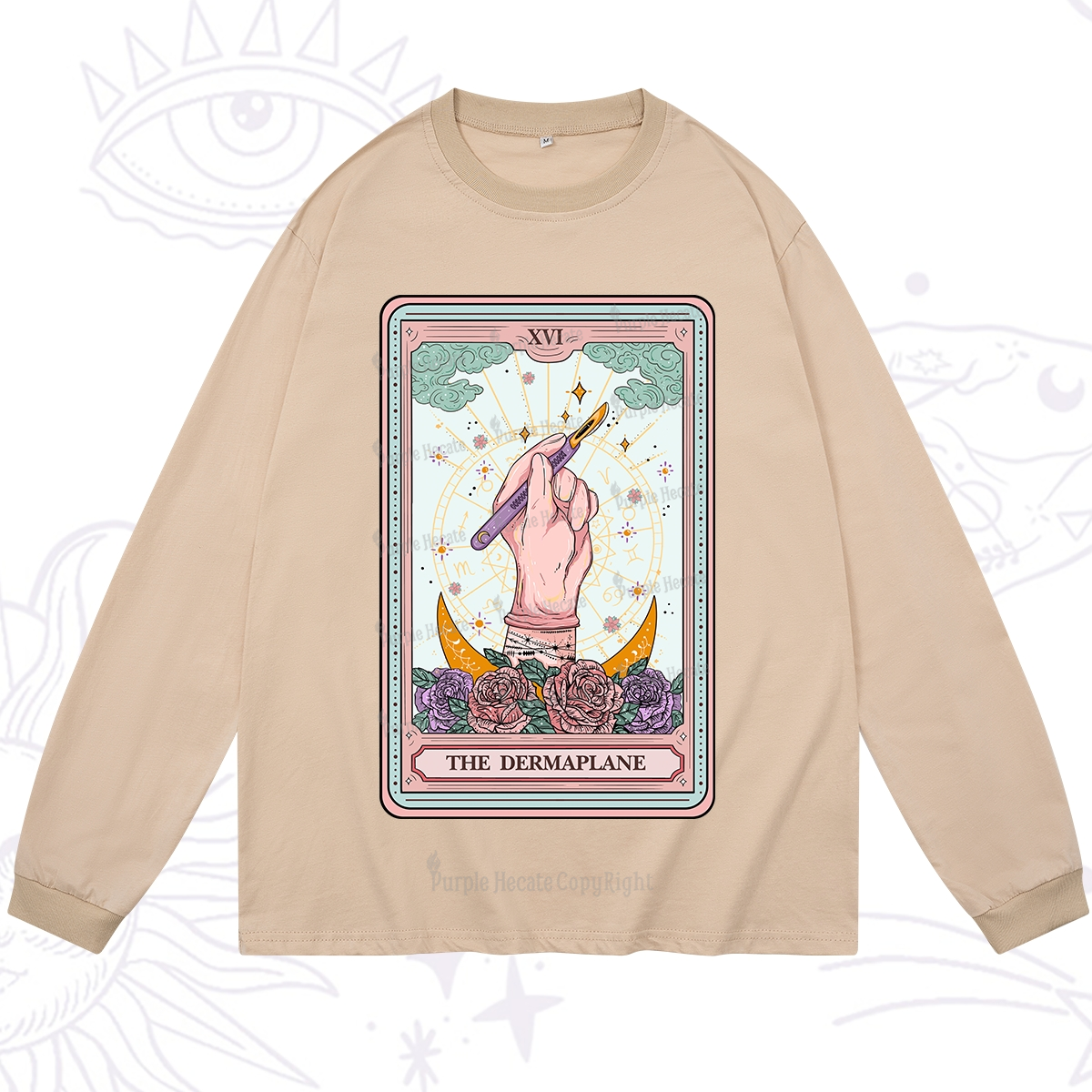 Purplehecate The Dermaplane Tarot Card Long Sleeve T-Shirt