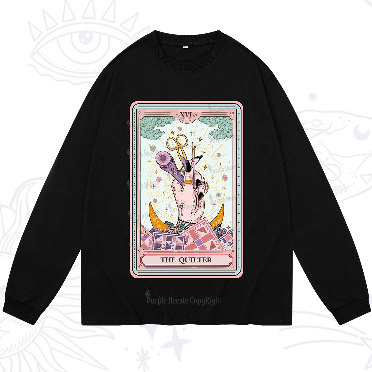 Purplehecate The Quilter Tarot Card Long Sleeve T-Shirt