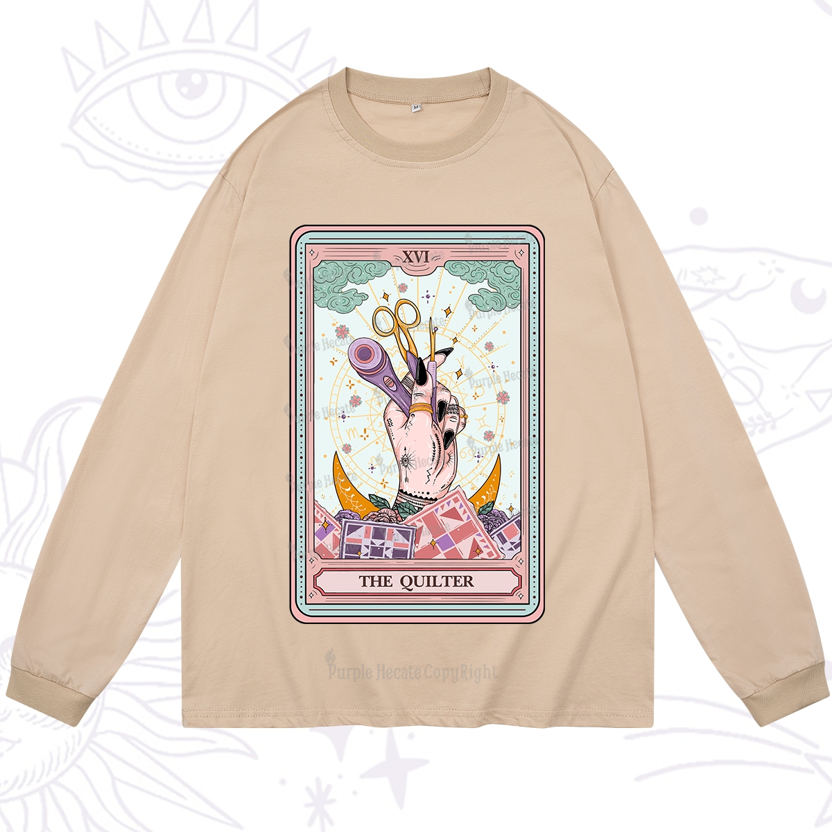 Purplehecate The Quilter Tarot Card Long Sleeve T-Shirt