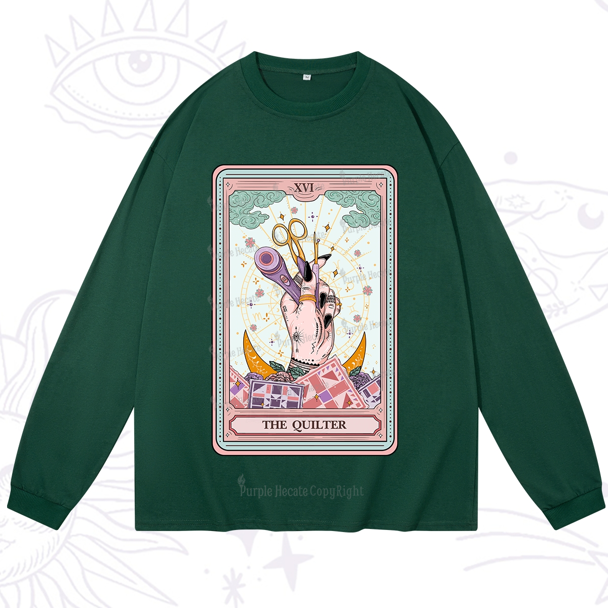 Purplehecate The Quilter Tarot Card Long Sleeve T-Shirt