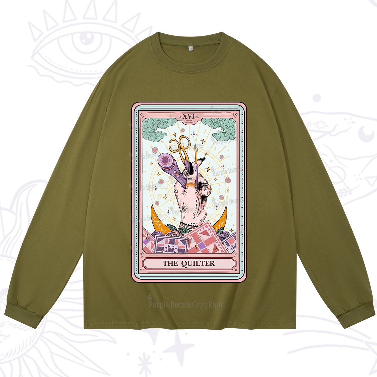 Purplehecate The Quilter Tarot Card Long Sleeve T-Shirt