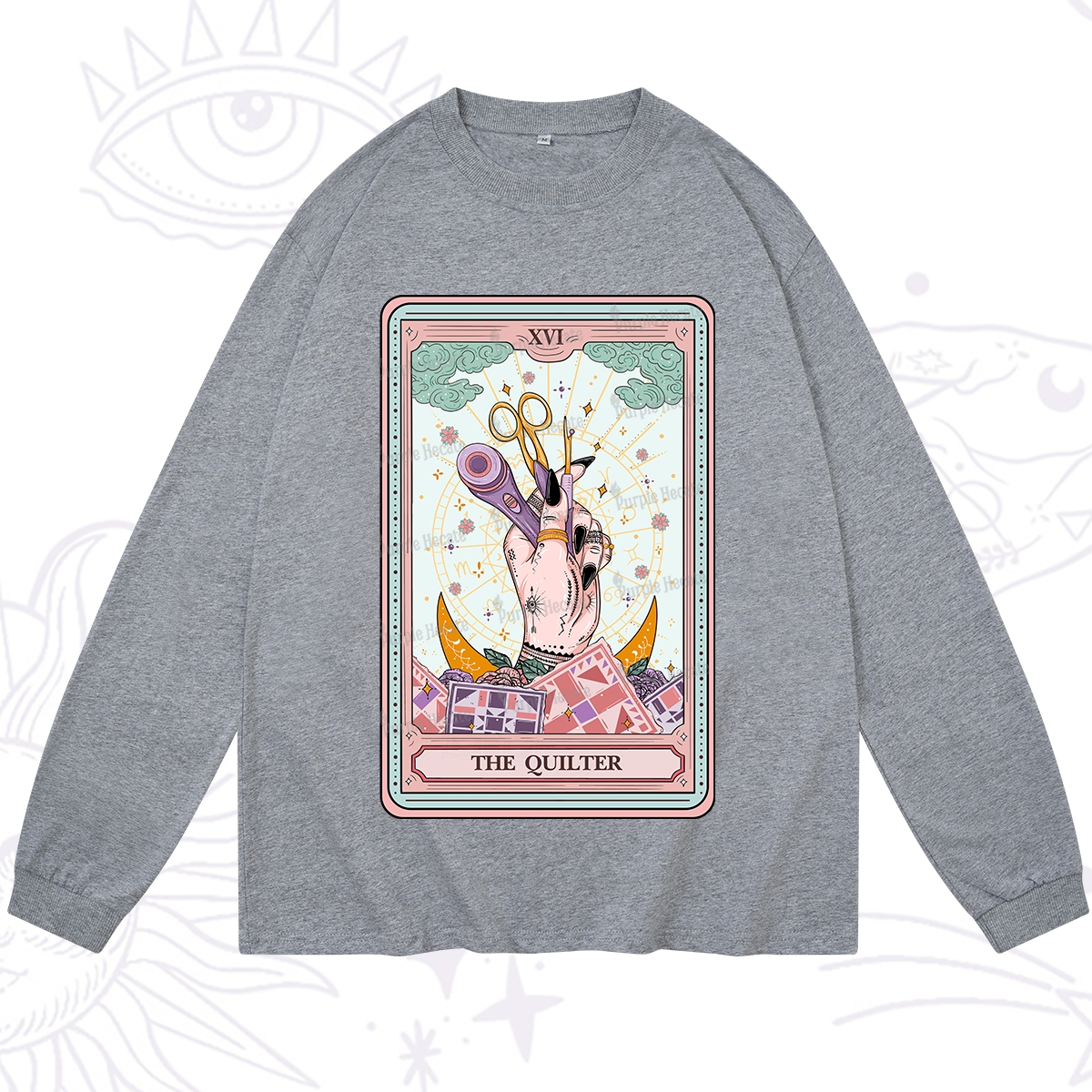 Purplehecate The Quilter Tarot Card Long Sleeve T-Shirt