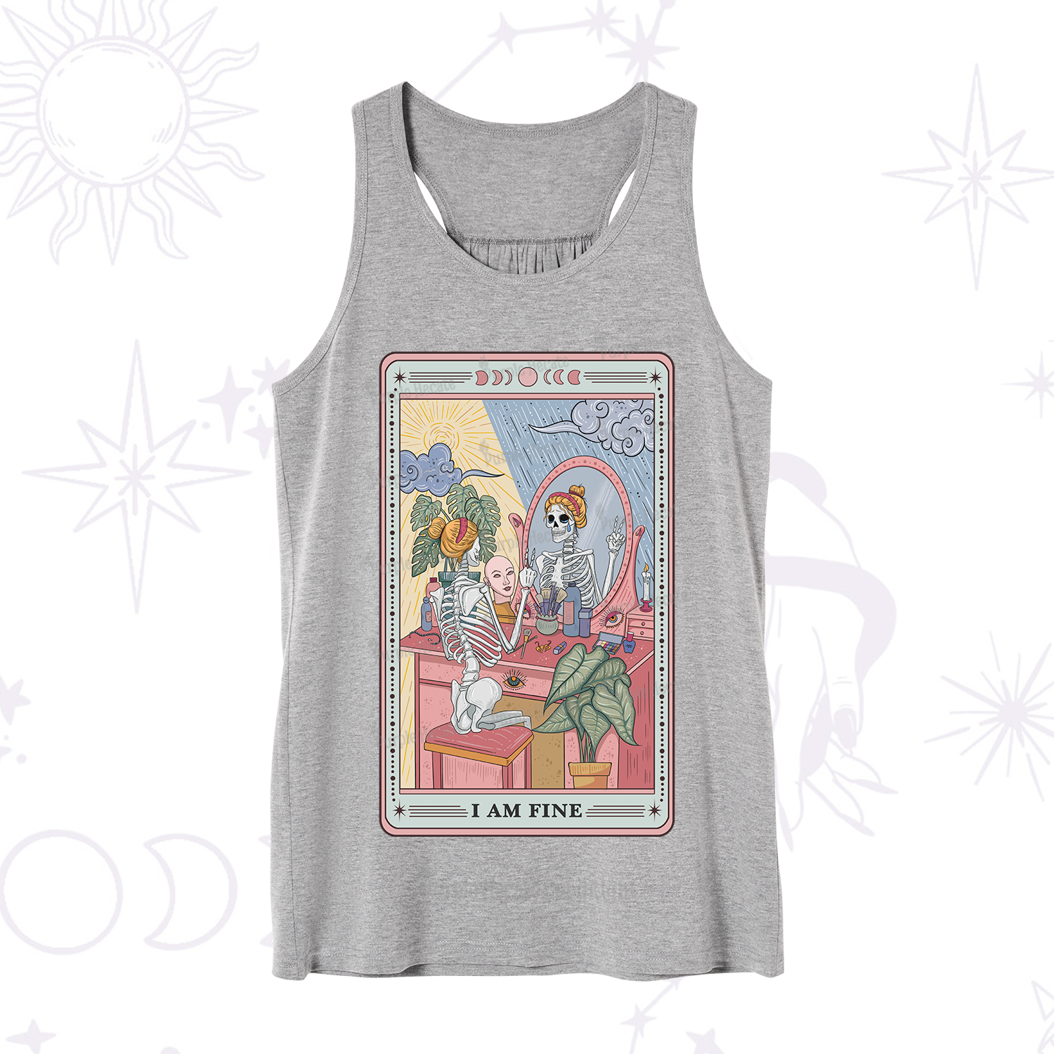 Purplehecate I Am Fine Tarot Card Tank