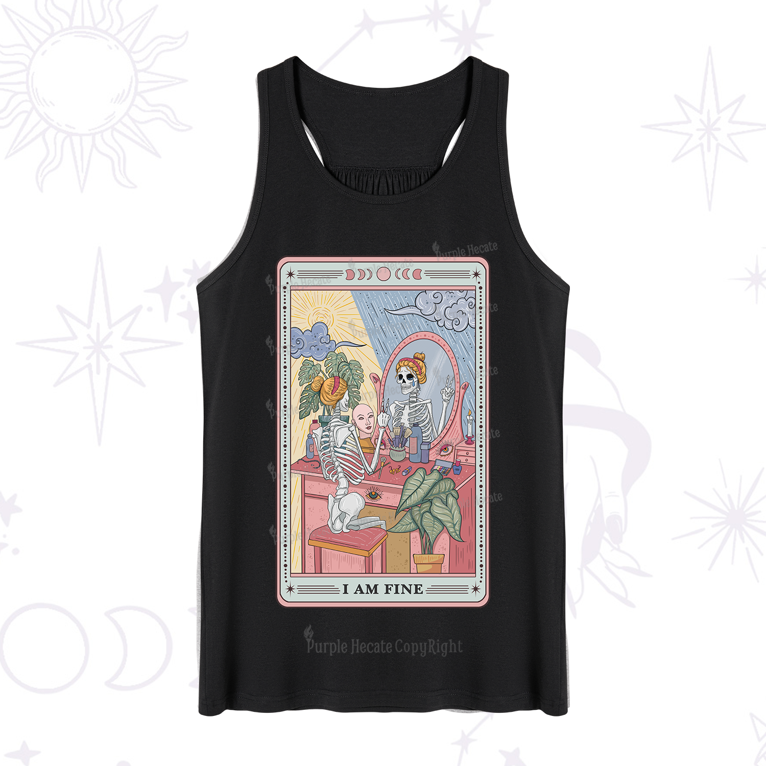 Purplehecate I Am Fine Tarot Card Tank